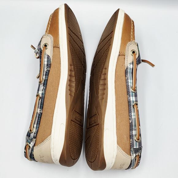 Sperry Top Sider Angelfish Multicolored Plaid Nubuck Leather Boat Shoe Women 6.5 - Picture 4 of 10